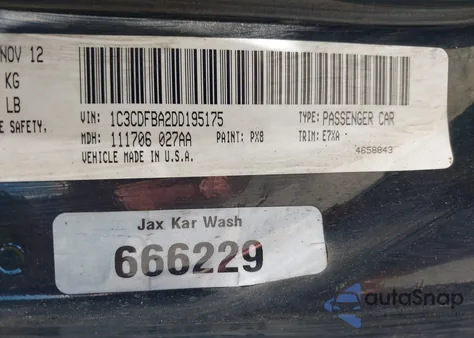 2013 Dodge Dart Sxt z USA, uszkodzony, nr VIN 1C3CDFBA2DD195175